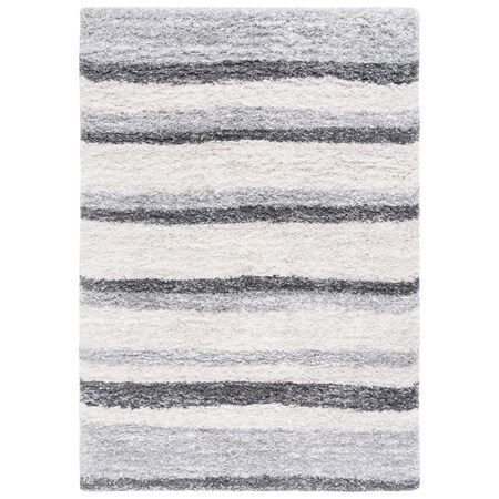Safavieh 9 x 12 ft. Fontana Shag 800 Power Loomed Rectangle Area Rug; Ivory & Grey FNT835A-9